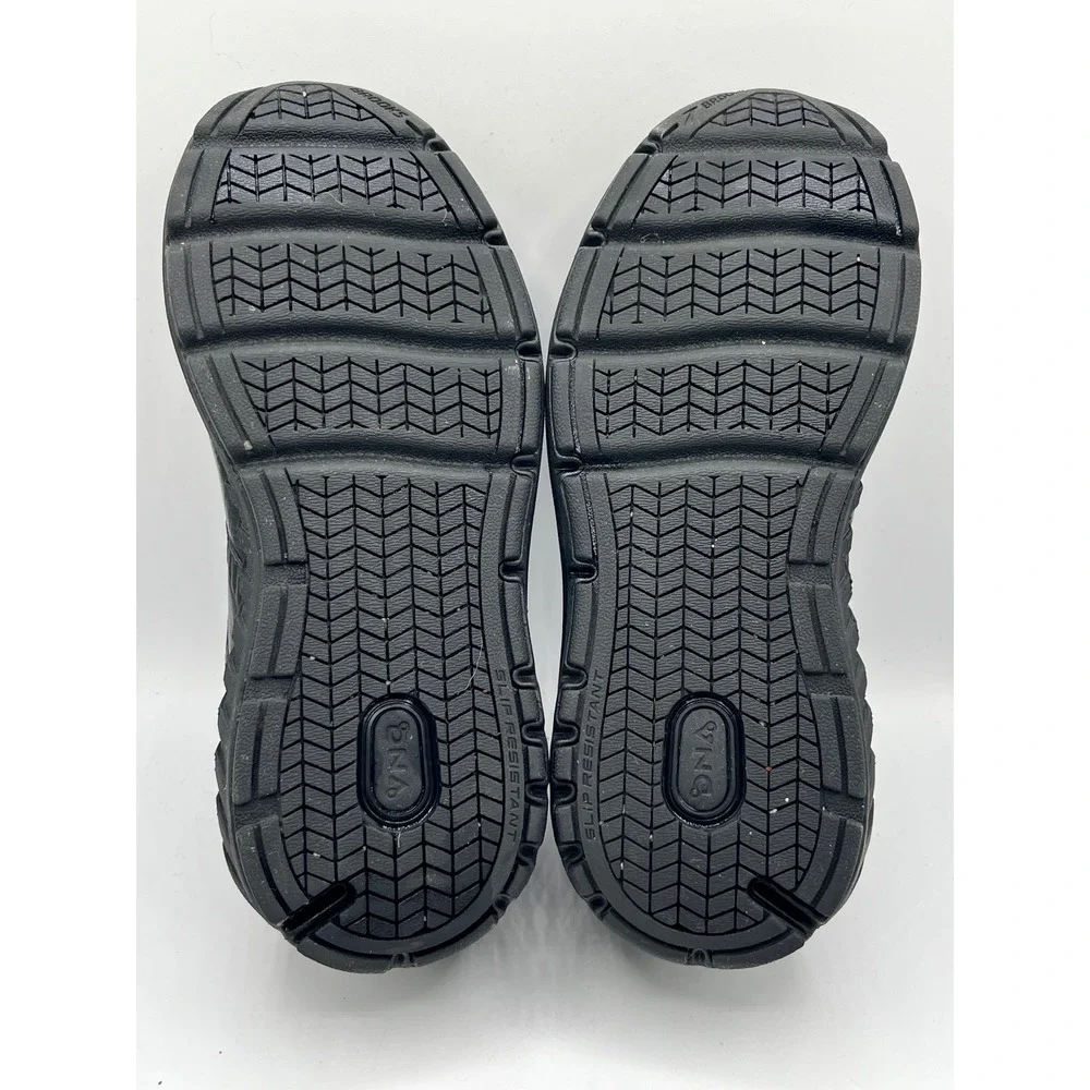 Brooks Addiction Walker 2 Black Leather Walking Shoe Women 7.5 Wide 1203071D072